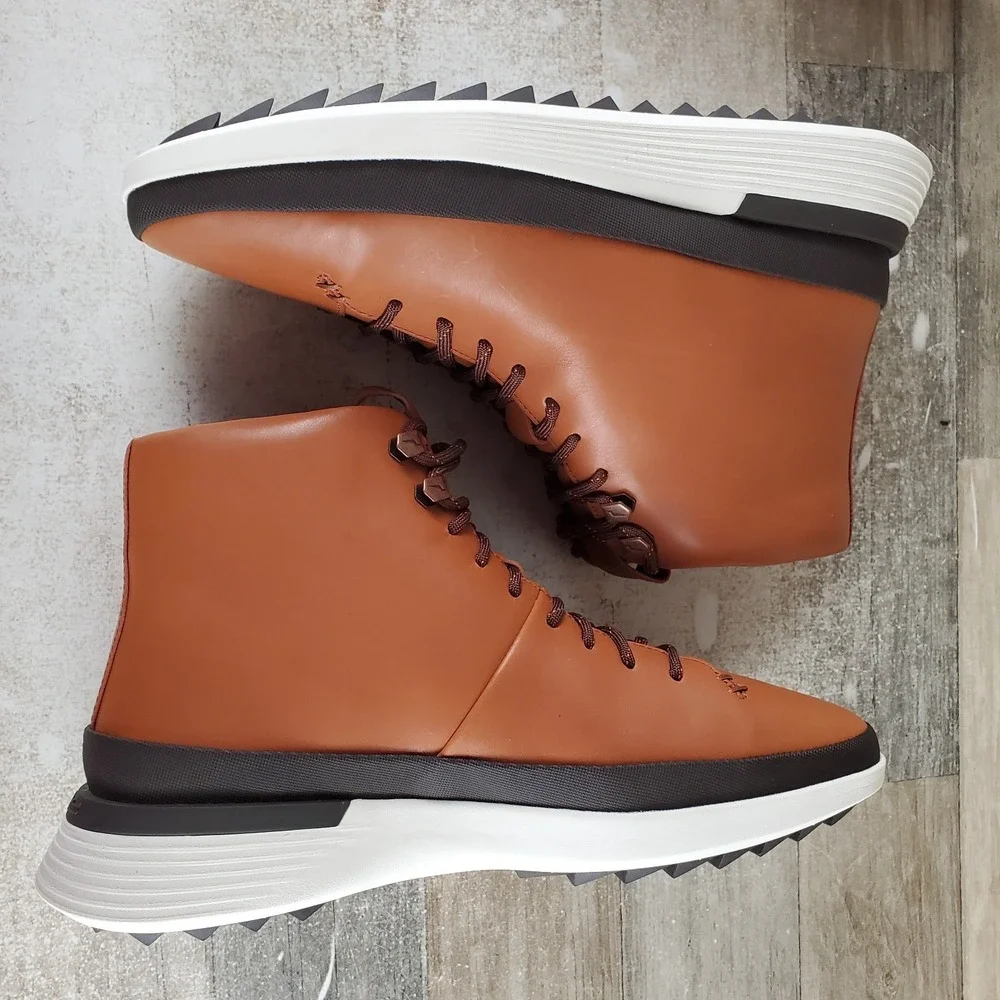 Wolf & Shepherd Crossover Hiker Mens Boots Sz 9 M Brown Leather Lace Up